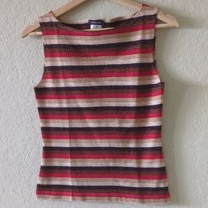Eyeshadow Red and Black Striped Tank Top